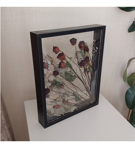 40x50 Cm Çift Yönlü Siyah Derin Gül Çerçevesi! Gelin Buketi Çerçevesi!