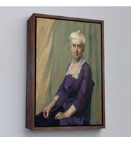 Çerçeveli Edward Hopper - Elizabeth Griffiths Smith Hopper, Sanatçının Annesinin Tablosu (Kahverengi)