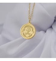 Kişiye Özel 925 Ayar Gümüş Tasarım Memento Mori Kolye (Gold)