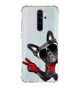 PrintiFy Xiaomi Note 8 Pro Uyumlu Köpek 2 Baskılı Şeffaf Köşe Korumalı Antişok Kılıf