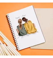 Kız Arkadaş Tasarımlı Defter  Kişiye Özel