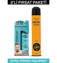 Fontenay Saç Şekillendirici Pudra Toz Wax Matt Effect Mavi 20gr + 400ml Saç Sprey 2'Lİ Set 2