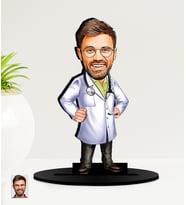 Kişiye Özel Karikatürlü Doktor MDF Biblo