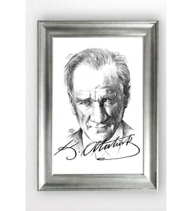 Gümüş Çerçeveli Atatürk Tablo a782