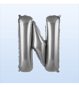 N Harf Gümüş Folyo Balon - 76 cm