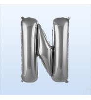 N Harf Gümüş Folyo Balon - 76 cm