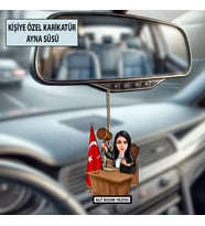 Kişiye Özel Avukat Karikatür Ayna Süsü – Hukukçulara Özel Araç İçi Hediyelik