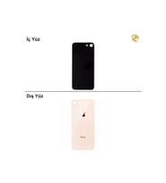 iPhone 8 Altın Renk Arka Kapak Arka Cam Batarya Kapağı Lazer Kesim Kapak Pil Kapağı