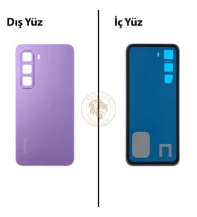 Infinix Hot 60İ Mor Uyumlu Arka Kapak Arka Cam Batarya Pil Kapağı Lazer Kesim Back Cover