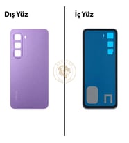 Infinix Hot 60İ Mor Uyumlu Arka Kapak Arka Cam Batarya Pil Kapağı Lazer Kesim Back Cover
