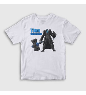 Presmono Unisex Çocuk Beyaz Titan Cameraman Skibidi Toilet T-Shirt 482497tt (Beyaz)