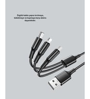Evrensel 3 Başlıklı Şarj Kablosu - iPhone Huawei Samsung İçin