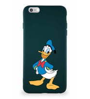 Apple iPhone 6S Plus Soft Premier Kapak Donald Duck-C Tasarımlı Silikon Kılıf - Yeşil (Şeffaf)