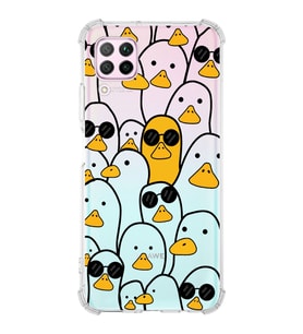 Huawei P40 Lite  Köşe Korumalı Antişok Kapak Duck Tasarımlı Şeffaf  Kılıf