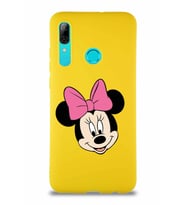 Huawei P Smart 2019 Soft Premier Kapak Minnie Mouse-C Tasarımlı Silikon Kılıf - Sarı (Şeffaf)