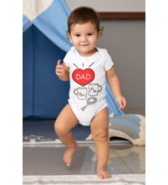 You And Me Dad Desenli Kısa Kol Unisex Body