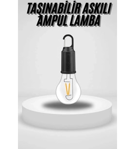 Taşınabilir Askılı Ampul Kamp Lambası Askılı Type-c Şarjlı Bahçe Lambası