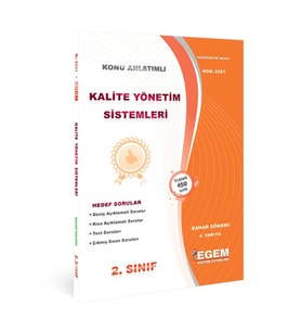 Egem Yayınları Aöf Anadolu Kalite Yönetim Sistemleri Konu Anlatımlı Soru Bankası (Çok Renkli)