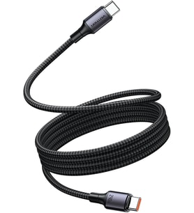 240W Çift Type-C Şarj Kablosu Mıknatıslı Otomatik Toplanan Örgülü 1,5m (TSABG)