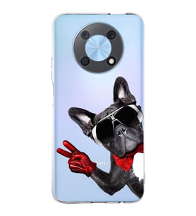 PrintiFy Huawei Nova Y90 ile Uyumlu 1mm Slim Fit Köpek 2 050e Baskılı Şeffaf  Kılıf