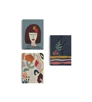 Çağdaş Modern Soyut Pastel 3 lü Duvar Tabblo Seti-AH-8