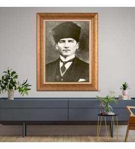 Altın Varaklı Paspartulu Çerçeveli Tablo rv1601