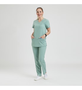 BASIC- Kadın Likralı Mint Yeşili Üniforma Pantolon (Çok Renkli)