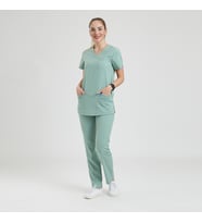 BASIC- Kadın Likralı Mint Yeşili Üniforma Pantolon (Çok Renkli)