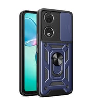 Honor 90 Uyumlu Kılıf Magnetik Standlı Kamera Korumalı Zore Sürgülü Vega Kapak (Mavi)