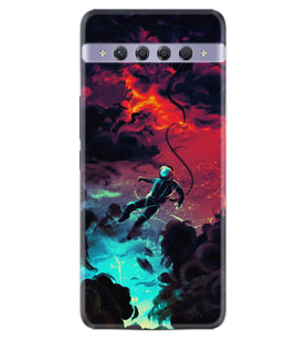TCL 10 Plus Kılıf Silikon Desen Astronot Düşerken 1696
