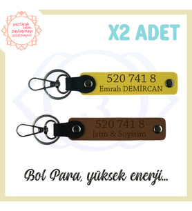 Açık Kahve-Sarı, Özel Tasarım, Sevdiklerinize Hediye 520 741 8 Enerji ve Huzur Kodlu 2'li Anahtarlık (Çok Renkli)