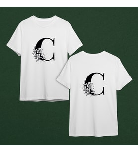 Baş Harf Tasarımlı Tişört Kişiye Özel ( Unisex - Büyük - Çocuk )