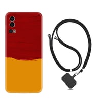 General Mobile Gm 23 Kılıf Silikon Boyun Askılı İpli Desenli Silikon Sarı Kırmızı Boya 1708