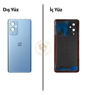 One Plus One Plus 9 Mavi Arka Kapak Arka Cam Batarya Kapağı Lazer Kesim Kapak Pil Kapağı Back Cover