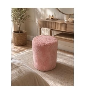 Peluş Çok Amaçlı Dekoratif Puf Koltuk Pembe