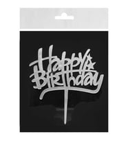 PASTA SÜSÜ PLEKSİ HAPPY BIRHDAY GÜMÜŞ PK:1 Yeni-