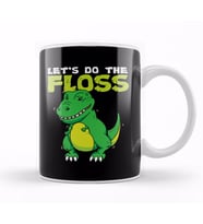 Let's Do The Floss Cute Dinosaur Flossing T Rex Kupa Bardak Porselen