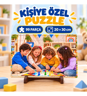 Kişiye Özel Fotoğraflı Puzzle 99 Parça 20x30 cm – Çocuklara Özel Eğlenceli Hediye