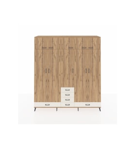 Hyperion Dolap 6 Raflı 6 Çekmeceli 4 Askılı 220x44x243 Çam-Çam/Aytaşı