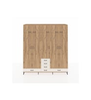 Hyperion Dolap 6 Raflı 6 Çekmeceli 4 Askılı 220x44x243 Çam-Çam/Aytaşı
