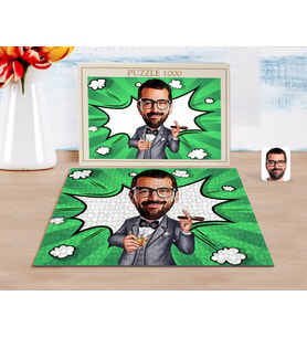 BK Gift Kişiye Özel Erkek Patron Karikatürlü 1000 Parça Profesyonel Puzzle-3