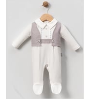 MEVLÜTLÜK YELEKLİ Bebe ERKEK TULUM (Gri)