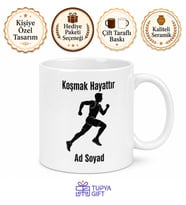 Running Is Life Baskılı Koşmak Hayattır İngilizce Kupa Bardak Hediye