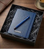 Kişiye Özel Mavi Defter & Mavi Kalem Ofis Hediye Seti
