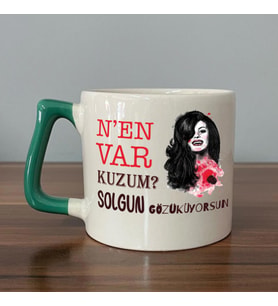 Nen Var Kuzum? Baskılı Yeşil Kulplu D Kupa