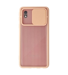 Galaxy A01 Core Kılıf Palm Buzlu Kamera Sürgülü Silikon - Pembe