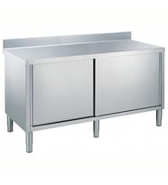 Electrolux Professional Dolaplı Çalışma Tezgahı, 1 Ara Raflı, 2 Kayar Kapılı, Sırtlı - 1800 Mm MTN1810PN