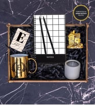 Gold Kupa Bardak, Mum, Biblo, Motivasyon Magneti, Defter, Kurşun Kalem Hediye Kutusu