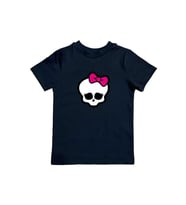 MONSTER HIGH baskılı pamuklu penye kumaş yazlık çocuk tişört (Siyah)