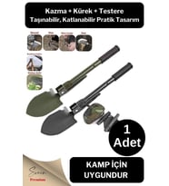 Profesyonel Çelik Katlanır Taşınabilir Pratik Fonksiyonel Kamp Kazma Kürek ve Kesme Aleti Seti